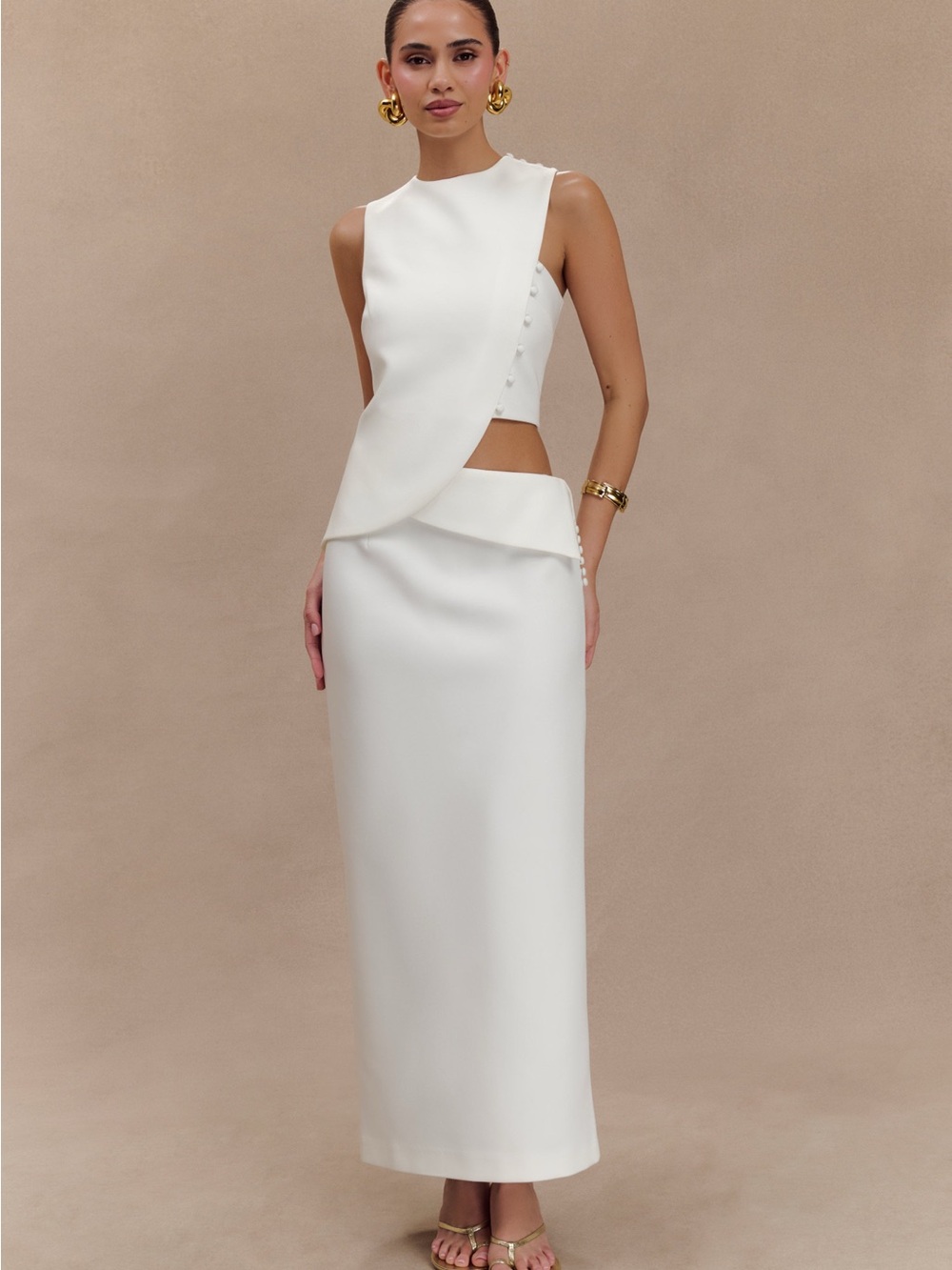 Meshki Astrid Suiting Midi Skirt
